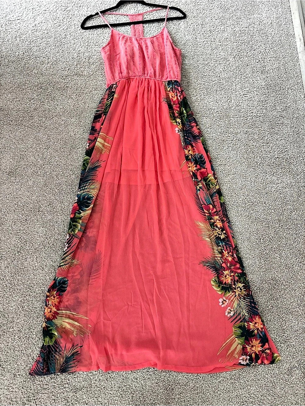 Candie's Floral Maxi Dress in Pink Size Large